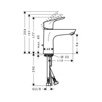 Mitigeur de lavabo HANSGROHE 100 CH 3 FOCUS CoolStart
