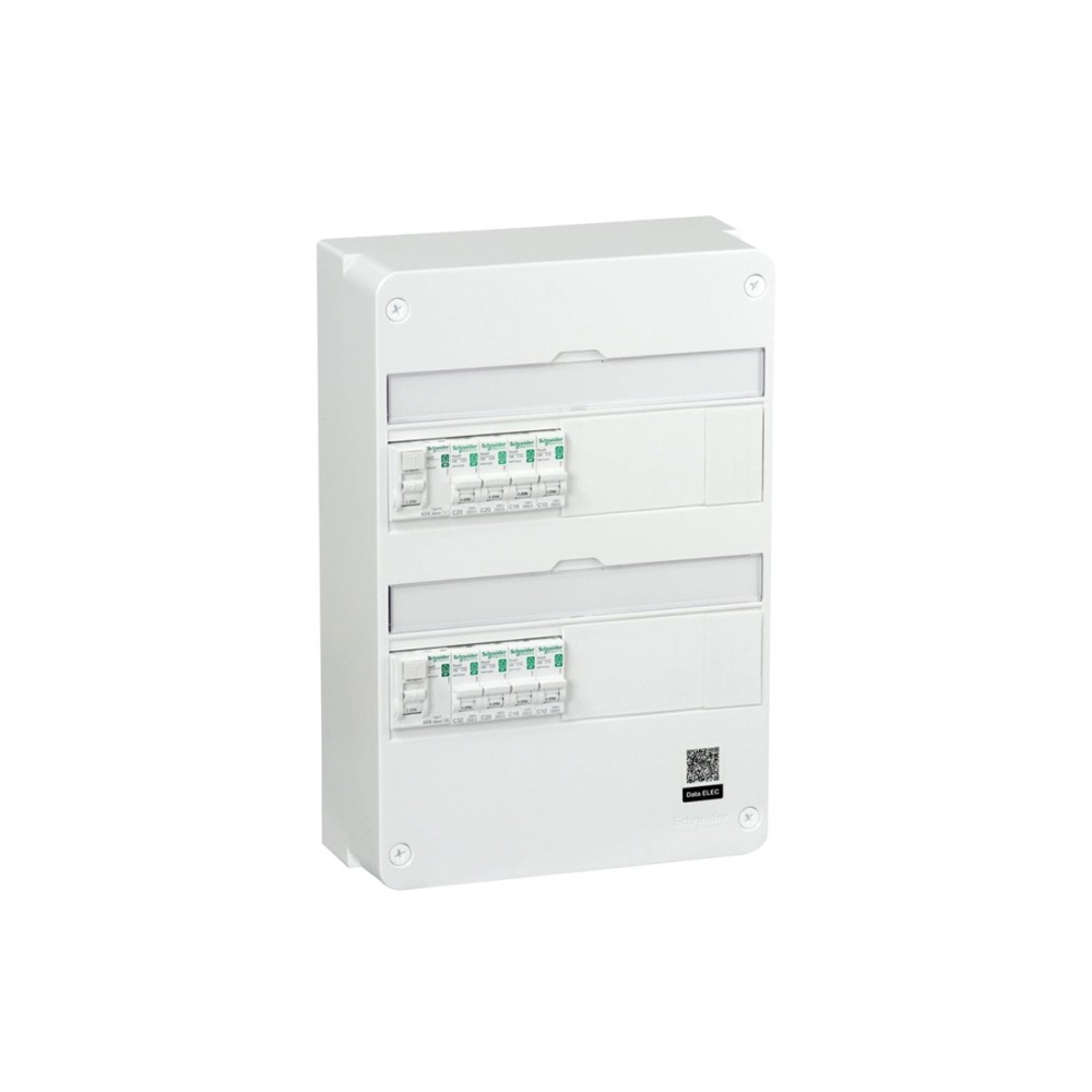 Tableau électrique équipé précâblé T1-T2 2 rangées Resi9 XP, SCHNEIDER ELECTRIC